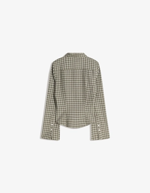 Рубашка облегающего кроя с расклешенными рукавами- Заказать в России