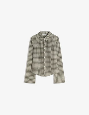 Рубашка облегающего кроя с расклешенными рукавами- Заказать в России