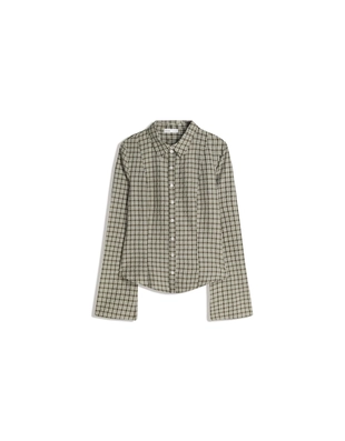 Рубашка облегающего кроя с расклешенными рукавами- Заказать в России