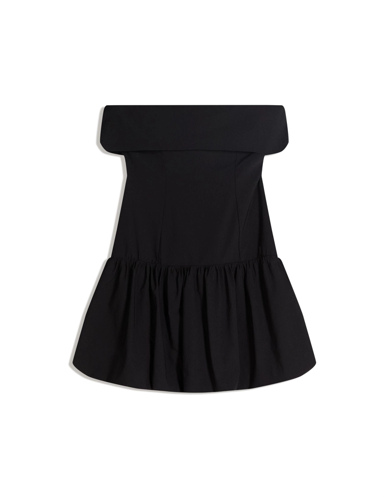 Платье-баллон мини с открытыми плечами