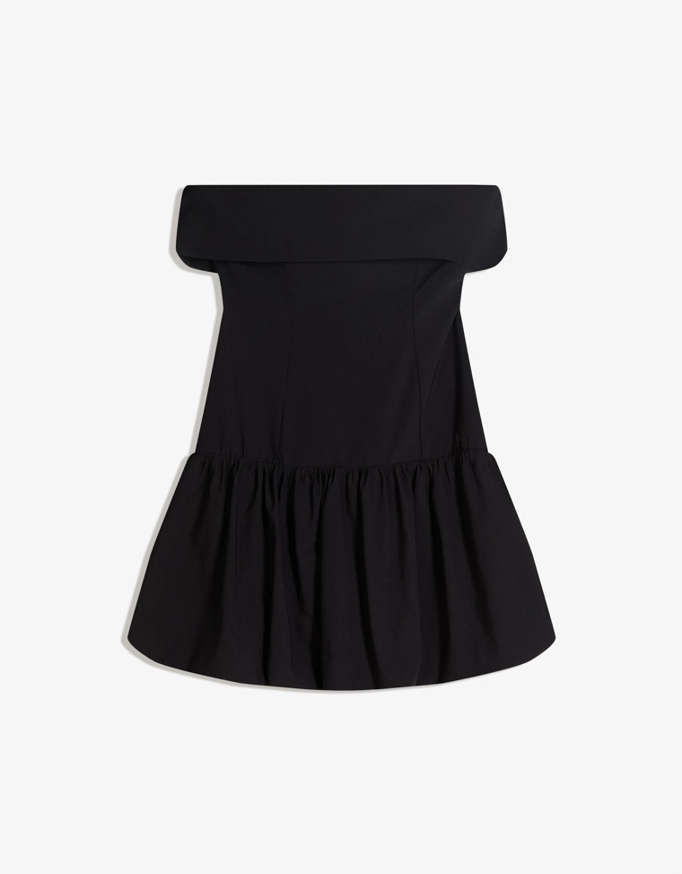 Платье-баллон мини с открытыми плечами