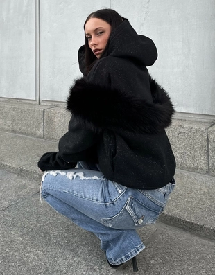 Джинсы клеш свободного кроя с молниями- Заказать в России