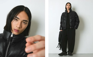 Куртка-пуховик из искусственной кожи- Заказать в России