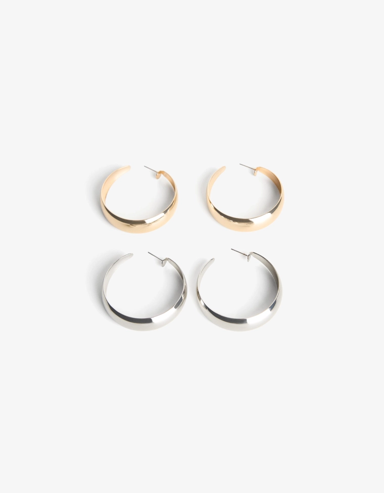 Набор из 2 пар серег-колец