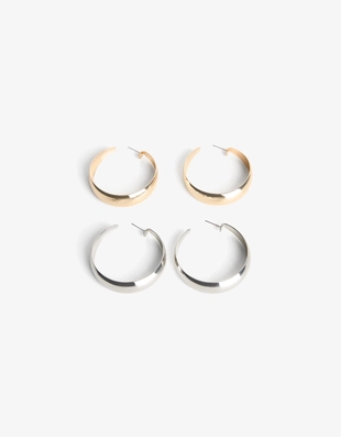 Набор из 2 пар серег-колец- Заказать в России