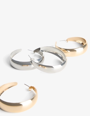 Набор из 2 пар серег-колец- Заказать в России