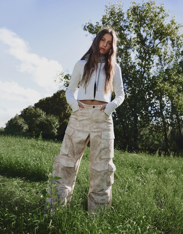 Брюки карго с принтом