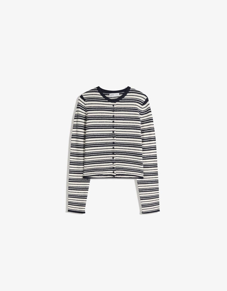 Трикотажный кардиган в полоску