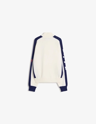 Свитер с молнией на воротнике и принтом- Заказать в России