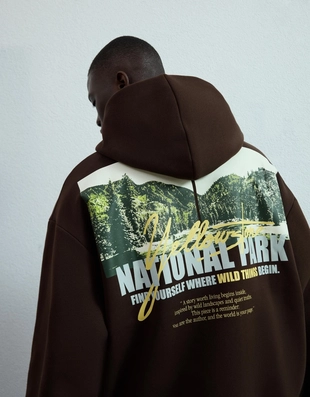 Худи с капюшоном и принтом- Заказать в России