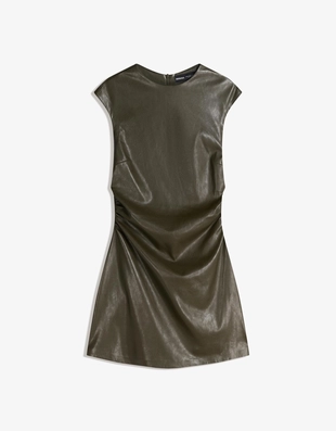 Мини-платье из искусственной кожи- Заказать в России