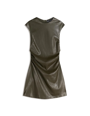 Мини-платье из искусственной кожи- Заказать в России