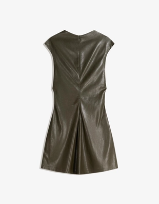 Мини-платье из искусственной кожи- Заказать в России