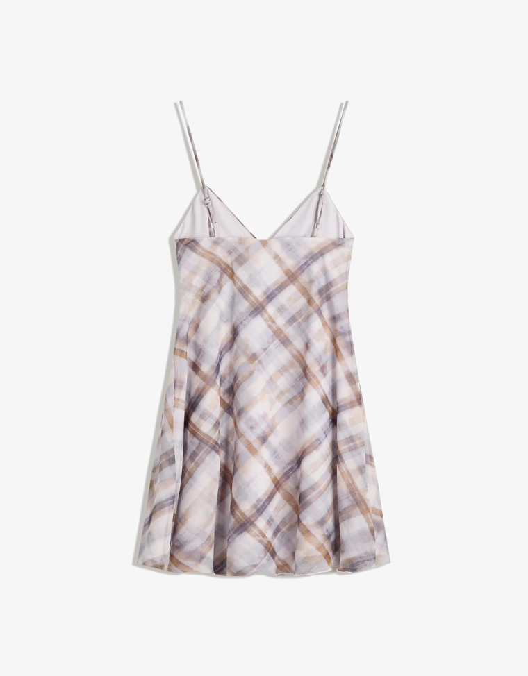 Платье мини с принтом и бретелями