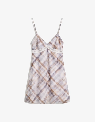 Платье мини с принтом и бретелями- Заказать в России