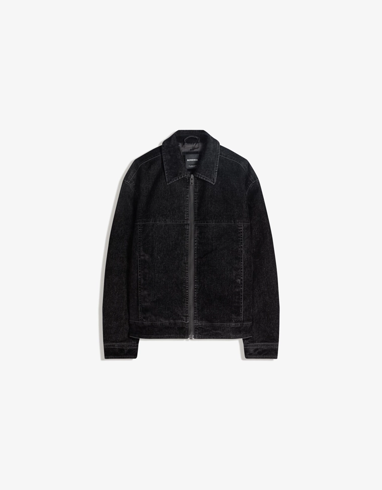 Куртка на молнии с эффектом бархата