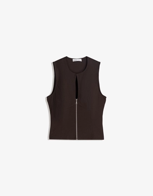 Brown | 8814/008/700 - Bershka Топ с молнией