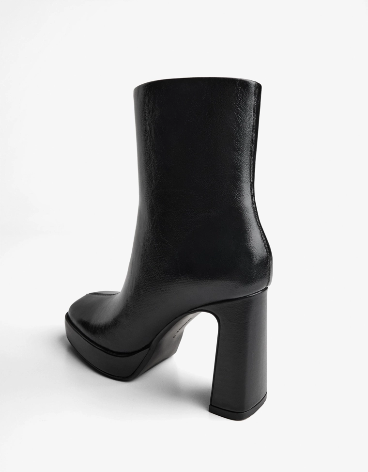 Platform high-heel ankle boots