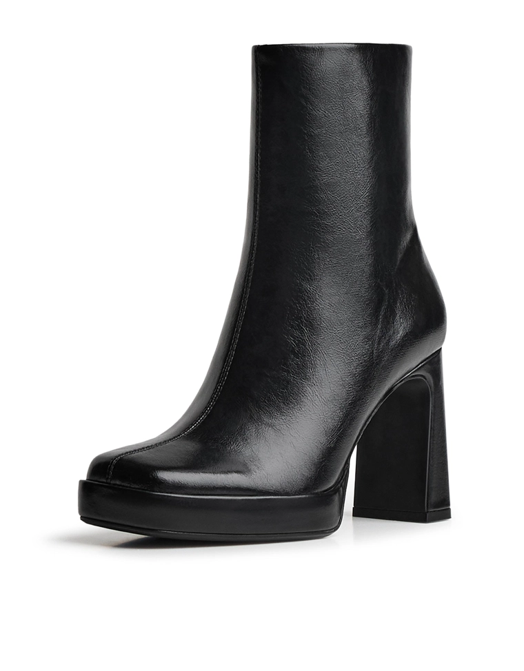 Platform high-heel ankle boots