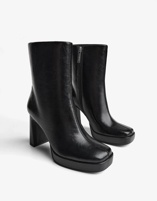 PLATFORM HIGH-HEEL ANKLE BOOTS- Заказать в России
