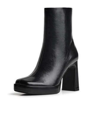 PLATFORM HIGH-HEEL ANKLE BOOTS- Заказать в России