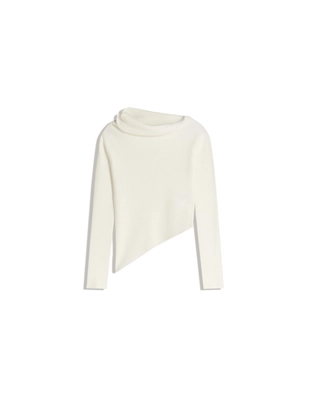 Свитер асимметричного кроя со сборками- Заказать в России