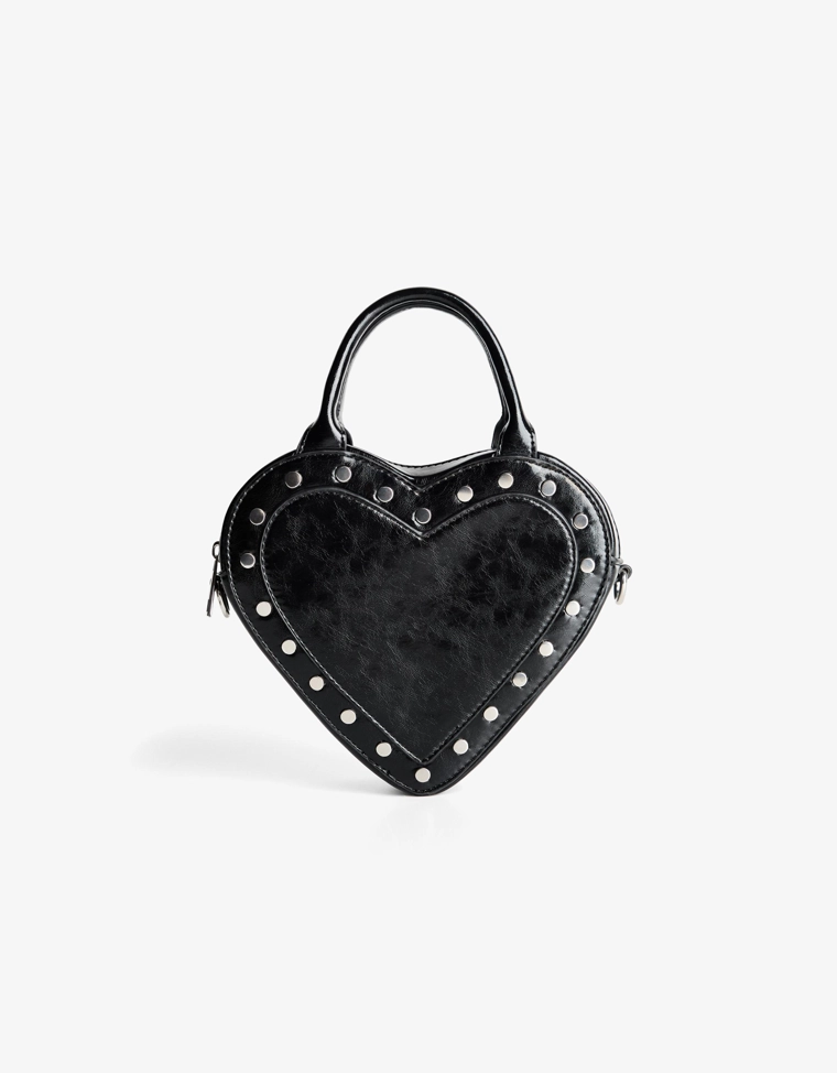 Сумка-сердце из искусственной кожи с заклепками