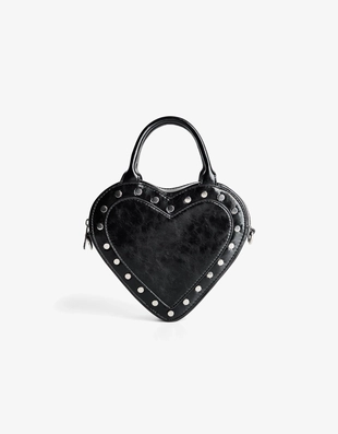 Сумка-сердце из искусственной кожи с заклепками- Заказать в России