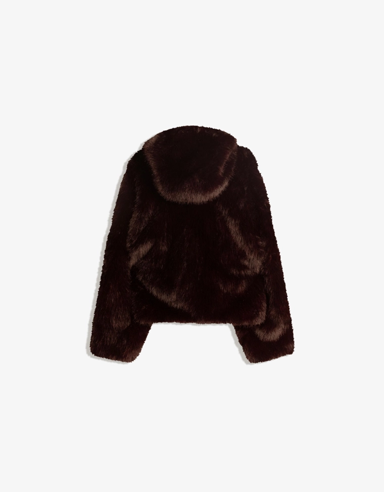 Куртка с капюшоном из искусственного меха