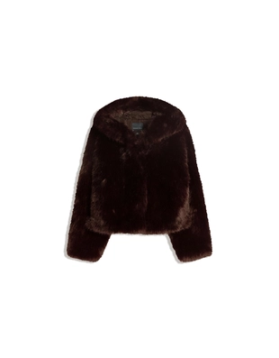 Куртка с капюшоном из искусственного меха- Заказать в России