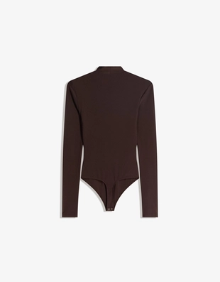 Боди с длинными рукавами и воротником-стойкой- Заказать в России