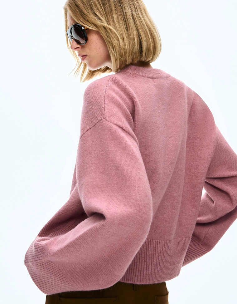 Свитер оверсайз с рифленым низом