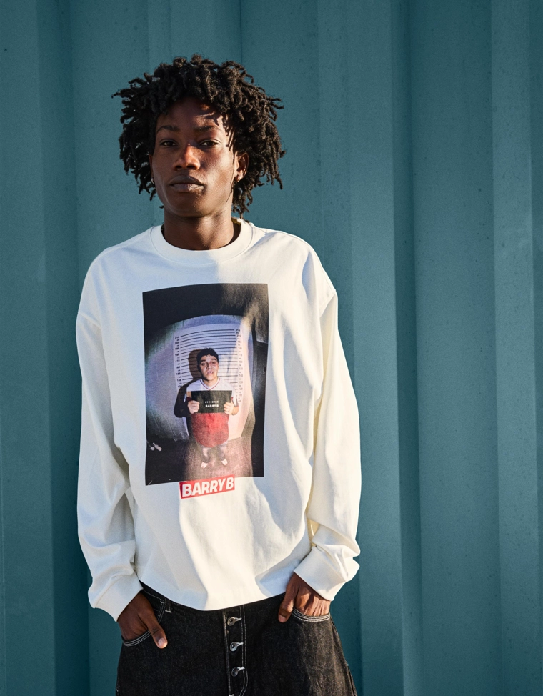 Футболка Барри Би с длинными рукавами и принтом