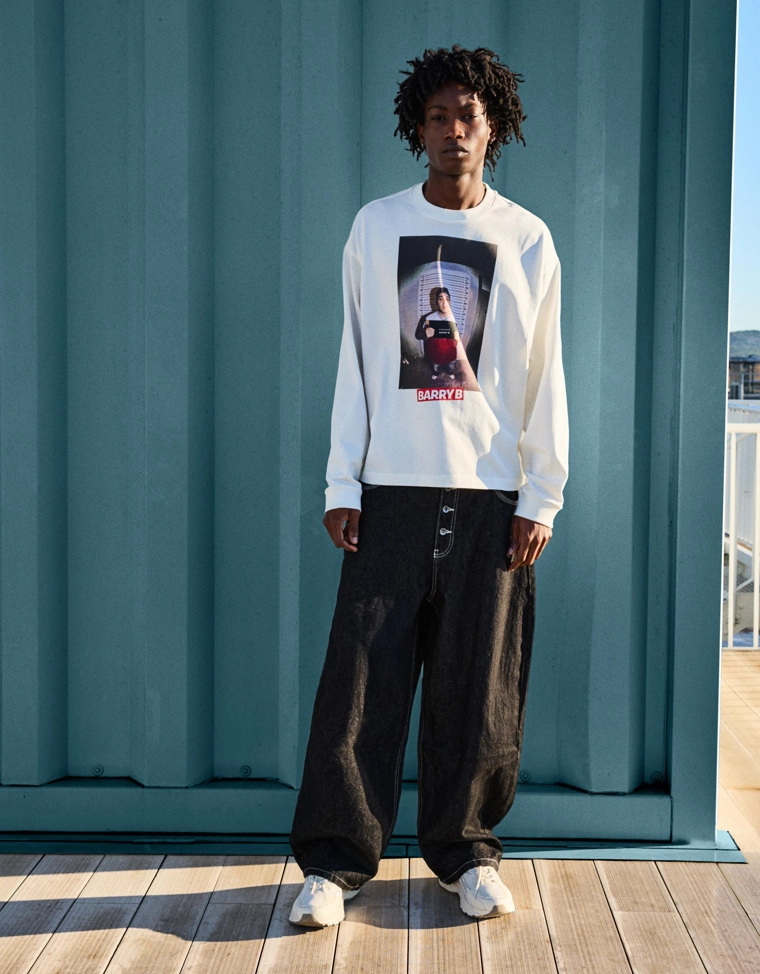 Футболка Барри Би с длинными рукавами и принтом