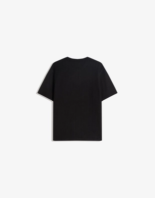 Black|0072/443 - Bershka Футболка из рельефной ткани с короткими рукавами