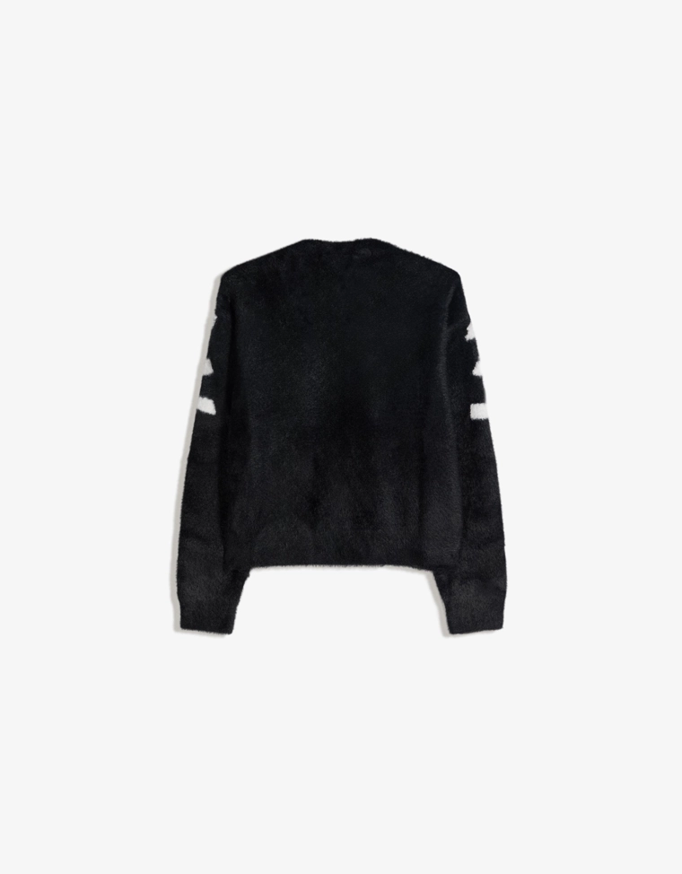 Свитер из искусственного меха с принтом