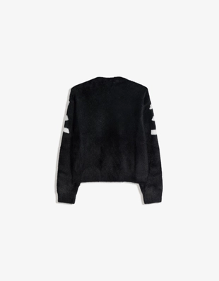 Свитер из искусственного меха с принтом- Заказать в России