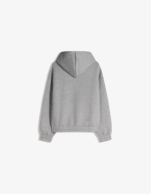 Купить Bershka Худи на молнии с капюшоном, с эффектом плотной синтетической ткани