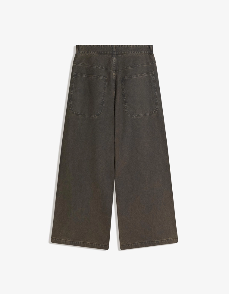 Брюки очень свободного кроя с вощеным покрытием