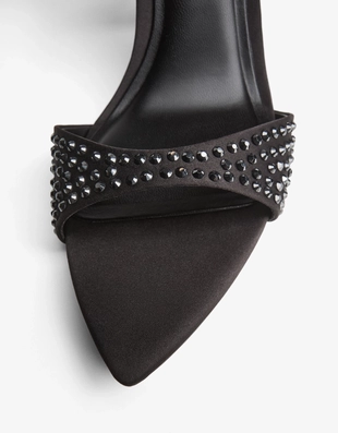 Босоножки на каблуке с блестками- Заказать в России