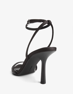 Босоножки на каблуке с блестками- Заказать в России