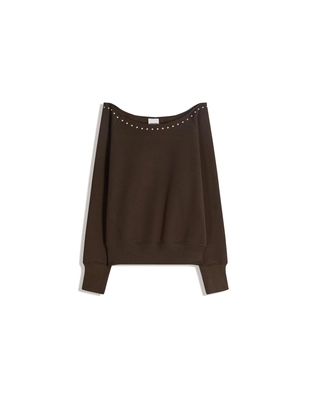 Асимметричный свитшот с заклепками- Заказать в России