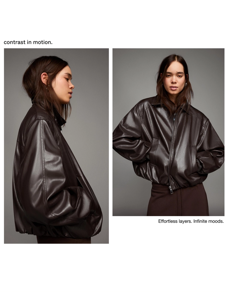 Куртка-бомбер из искусственной кожи