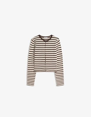 Brown|0011/097 - Bershka Трикотажный кардиган в полоску