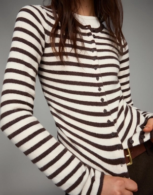 Трикотажный кардиган в полоску- Заказать в России