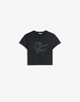 Купить Bershka Футболка с принтом и стразами