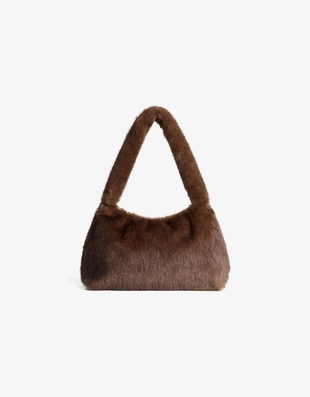 Brown | 9028/162/700 - Bershka Сумка на плечо из искусственного меха