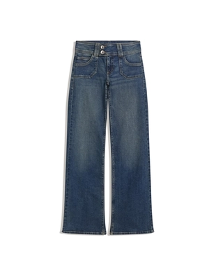 Джинсы клеш с вышивкой и карманами- Заказать в России