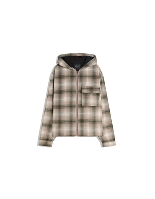 Куртка-рубашка свободного кроя с флисовой подкладкой и принтом- Заказать в России