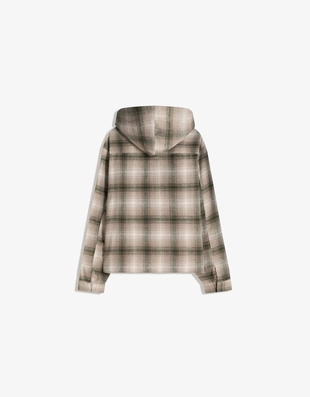 Куртка-рубашка свободного кроя с флисовой подкладкой и принтом- Заказать в России